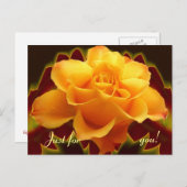 黄金のバラを様式化された葉 ポストカード (正面/裏面)