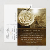 黄金のバラメモリ悔やみや弔慰ありがとうポストカード ポストカード (正面/裏面)