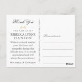 黄金のバラメモリ悔やみや弔慰ありがとうポストカード ポストカード (裏面)