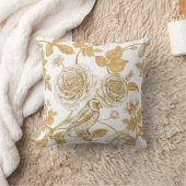 黄金のバラ、花葉、犬の果実 クッション (ブランケット)