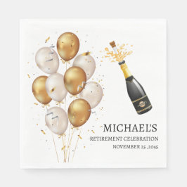 黄金のバルーン退職パーティー スタンダードランチョンナプキン