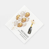 黄金のバルーン退職パーティー スタンダードランチョンナプキン (角)