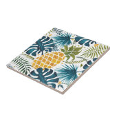 黄金のパイナップル葉ブルーパームの葉が白 タイル (側面)