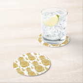 黄金のパイナップル ラウンドペーパーコースター (インサイチュ)