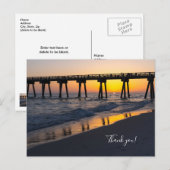 黄金のパナマシティビーチサンセットリフレクションありがとう ポストカード (正面/裏面)