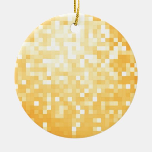 黄金のピクセル輝き セラミックオーナメント (正面)