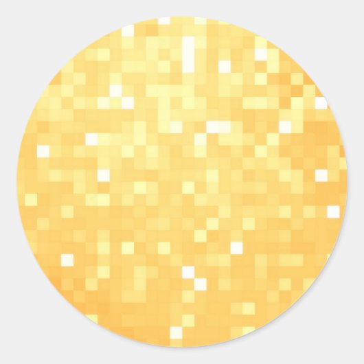黄金のピクセル輝き ラウンドシール (正面)