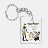 黄金のファラオ賛美の作品：古代エジプト美術 キーホルダー (正面左)