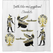 黄金のファラオ賛美の作品:古代エジプト美術 シャワーカーテン (正面)