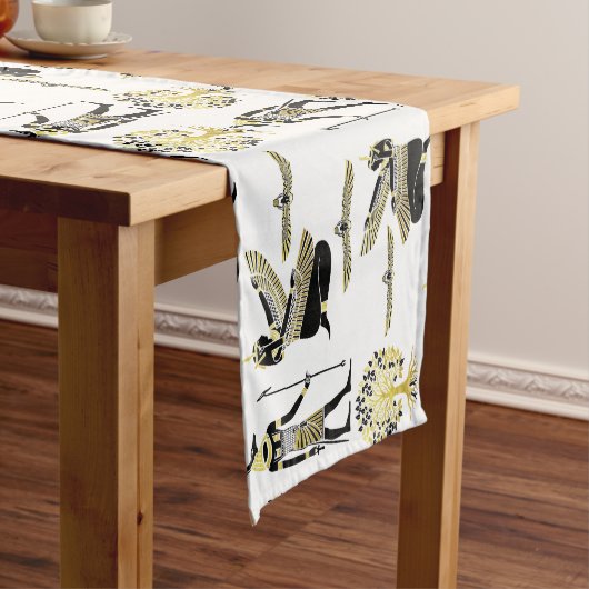 黄金のファラオ賛美の作品：古代エジプト美術 ショートテーブルランナー (インサイチュ)