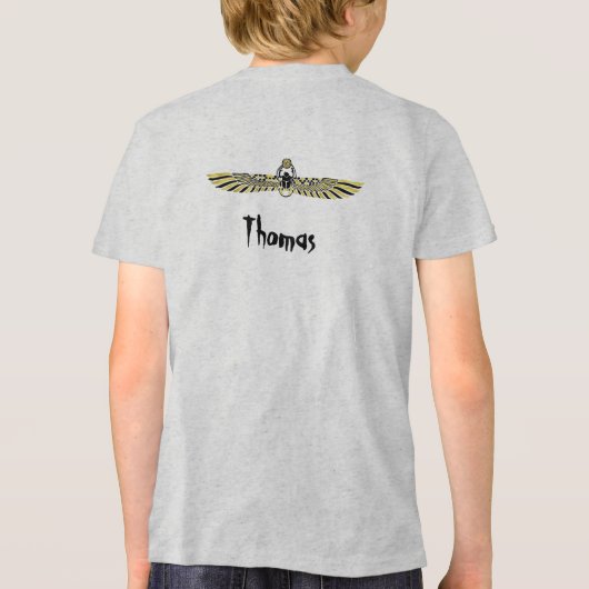 黄金のファラオ賛美の作品:古代エジプト美術 トライブレンドTシャツ (裏面)