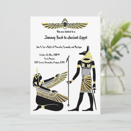 黄金のファラオ賛美の作品：古代エジプト美術 招待状 (スタンド正面)