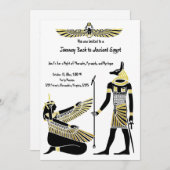 黄金のファラオ賛美の作品：古代エジプト美術 招待状 (正面/裏面)