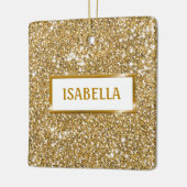 黄金のフェイク黄色のグリッターテクスチャの名前 セラミックオーナメント (左)