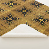 黄金のフラクタルクロス シェルパブランケット (3/4)