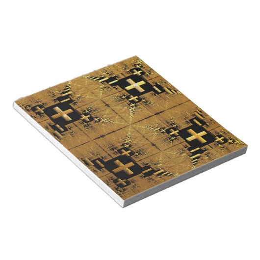 黄金のフラクタルクロス ノートパッド (アングル)