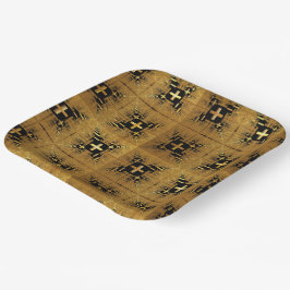 黄金のフラクタルクロス ペーパープレート