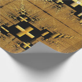 黄金のフラクタルクロス ラッピングペーパー (角)