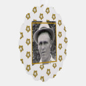 黄金のフラクタル星オンホワイト |先祖の写真 オーナメントカード (右)