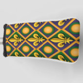 黄金のフルーアとマルディの草のパターン – デリス ゴルフヘッドカバー (正面)