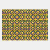 黄金のフルーアとマルディの草のパターン – デリス ラッピングペーパーシート (正面2)