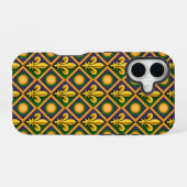 黄金のフルーアとマルディの草のパターン – デリス iPhone 16ケース (裏面横)