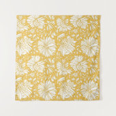 黄金のフローラのドードル、抽象芸術の手を描画 タペストリー (正面(横))