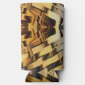 黄金のブロンズのブロックパターン スリム缶クーラー (裏面)