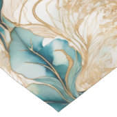 黄金のユニーク境界を持つ抽象芸術アルコールインク ショートテーブルランナー (コーナー)