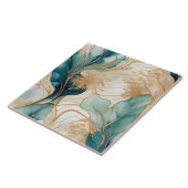 黄金のユニーク境界を持つ抽象芸術アルコールインク タイル (側面)