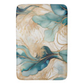 黄金のユニーク境界を持つ抽象芸術アルコールインク バスマット (正面縦)