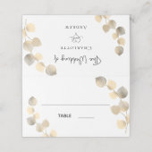 黄金のユーカリの葉の名結婚称は プレイスカード (外部開封)