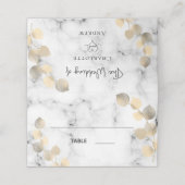 黄金のユーカリの葉結婚大理石 プレイスカード (外部開封)