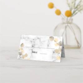 黄金のユーカリの葉結婚大理石 プレイスカード