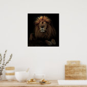 黄金のライオ誇りを持ったンアフリカ ポスター (キッチン)