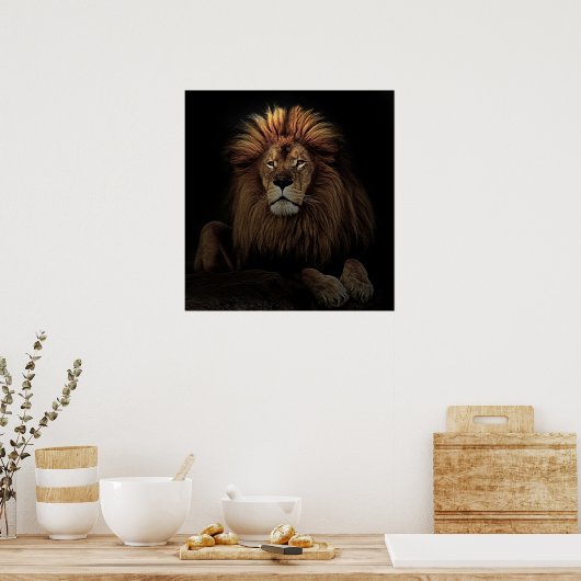黄金のライオ誇りを持ったンアフリカ ポスター (キッチン)