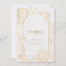 黄金のラインの花がたくさんある 招待状