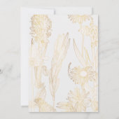 黄金のラインの花がたくさんある 招待状 (裏面)