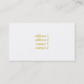 黄金のラベルと紙吹雪水彩の花 名刺 (裏面)