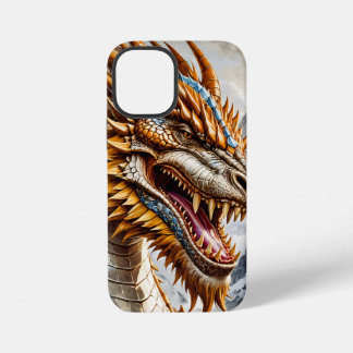 黄金のリアリスティックドラゴンポスター iPhone 12 MINIケース