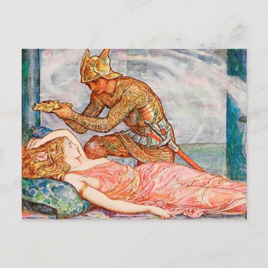 黄金のリース妖精のプリンセスの夜明け ポストカード (正面)