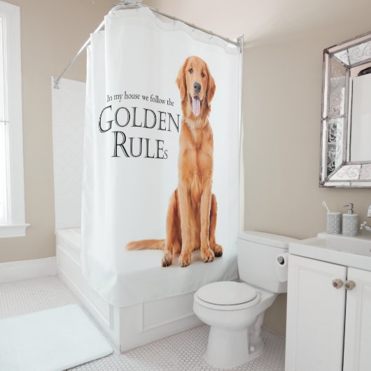黄金のルールのシャワーカーテン シャワーカーテン (インサイチュ)