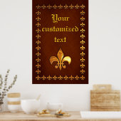 黄金のレザーカバーフルーアデリーズ –  ポスター (キッチン)