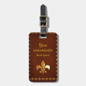 黄金のレザーカバーフルーアデリーズ –  ラゲッジタグ (正面縦)