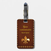 黄金のレザーカバーフルーアデリーズ –  ラゲッジタグ (裏面縦)