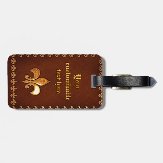 黄金のレザーカバーフルーアデリーズ – ラゲッジタグ (裏面横)