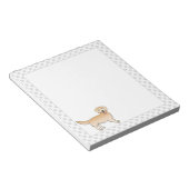 黄金のレトリバーかわいいカートゥーン犬と手 ノートパッド (アングル)