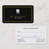 黄金の丸いフレーム黒歯歯歯科用 予約カード (正面/裏面)