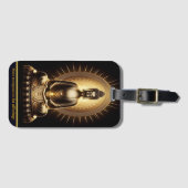 黄金の仏は静けさを放った。生成AI ラゲッジタグ (正面横)