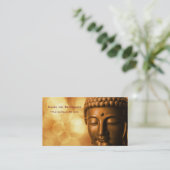 黄金の仏像《写真》ぼけ味背景付き 名刺 (スタンド正面)